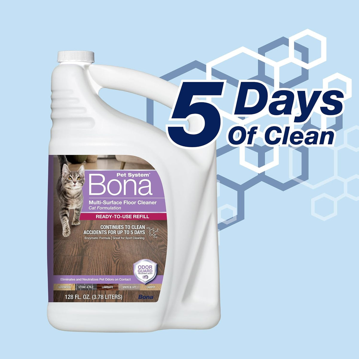 Bona® Pet System Multi-Surface Floor Cleaner Refill, Cat Formulation 128oz