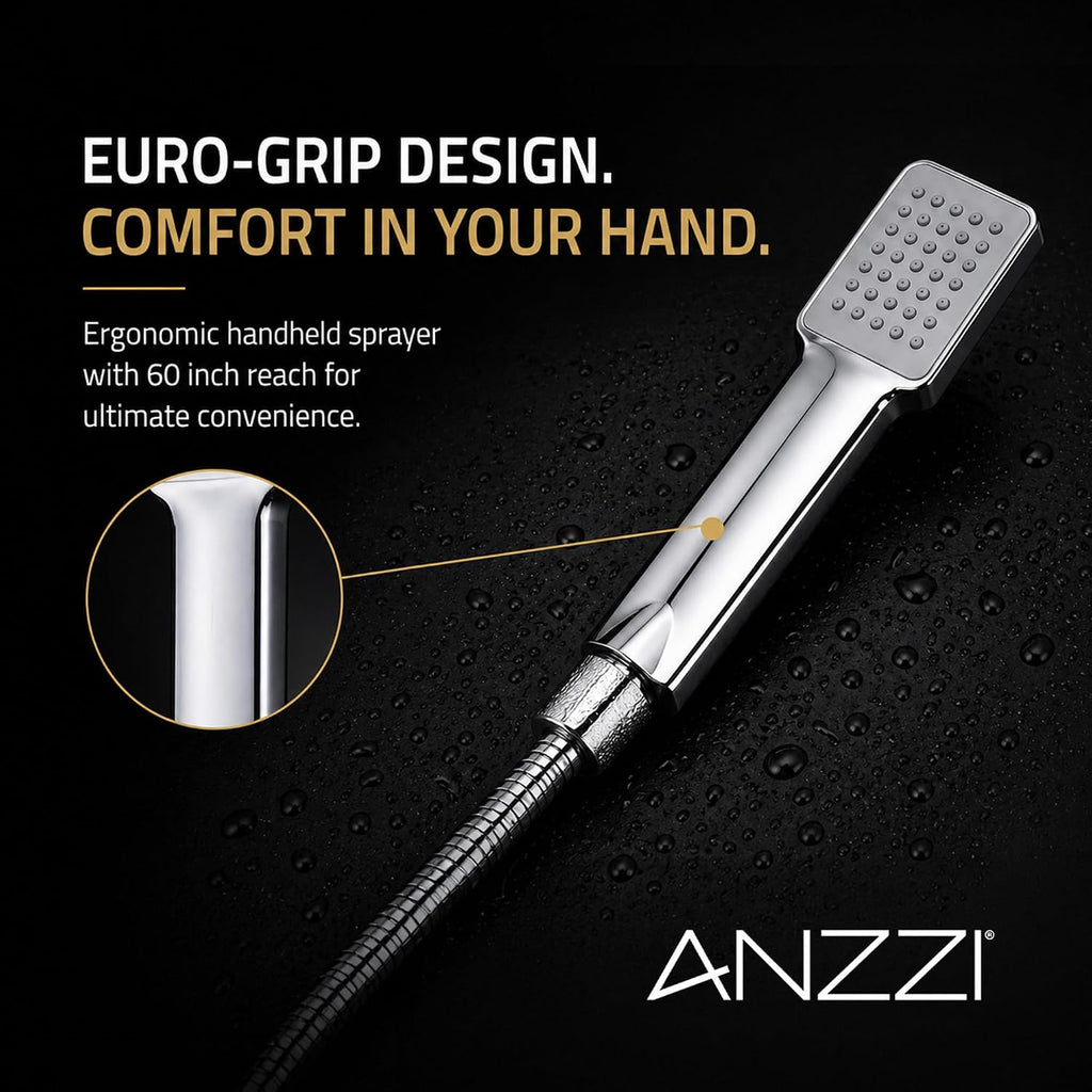 ANZZI Shower Panel 64"", Veld Series, Body Massage 2 Jetted Shower Panel