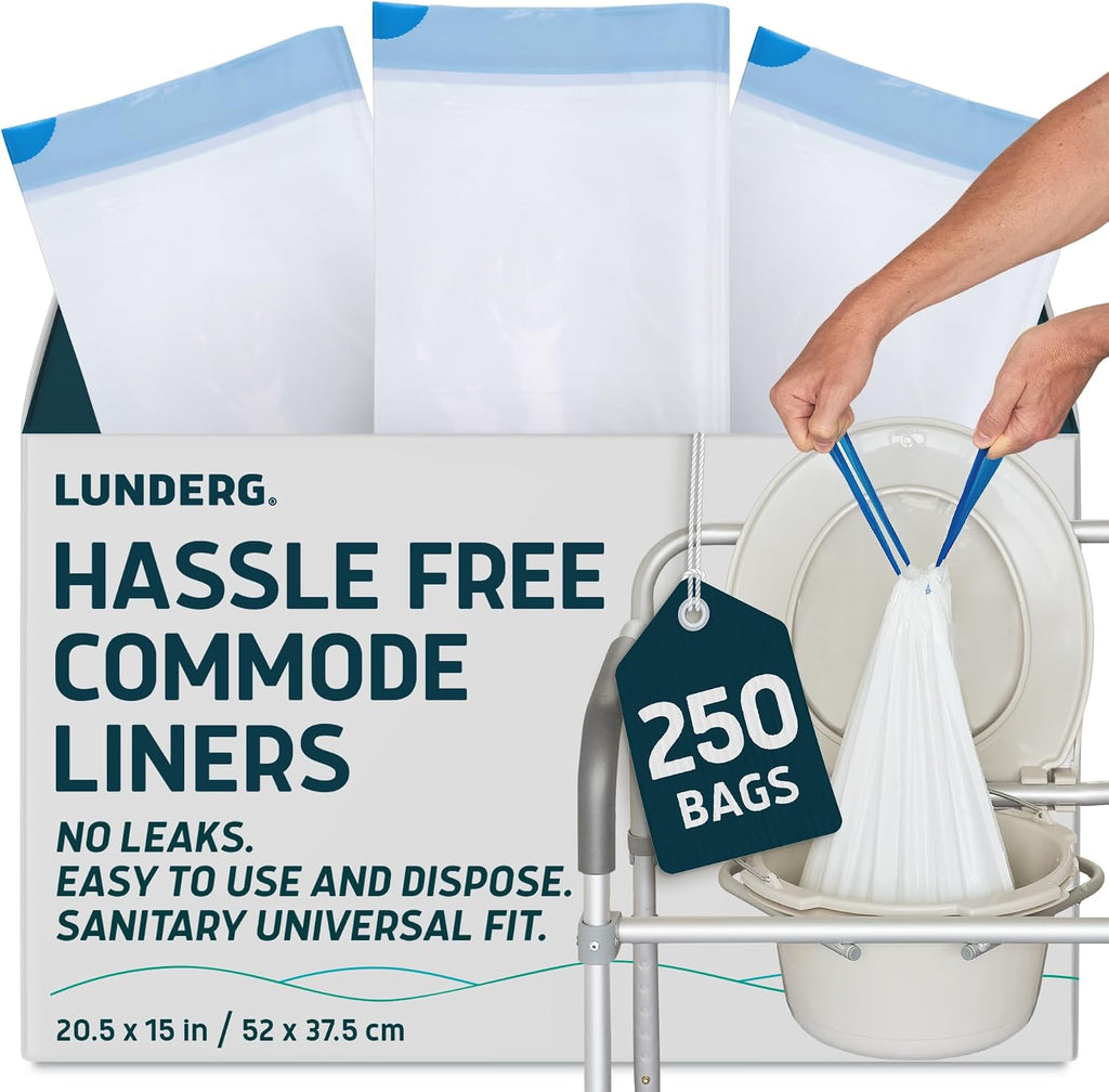 Lunderg Commode Liners - Value Pack 250 Count Universal Fit