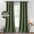 MIULEE 100% Blackout Linen Textured Curtains by MIULEE
