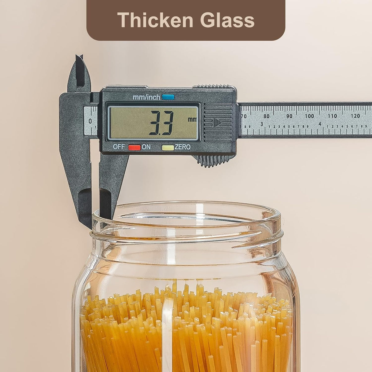 3 Pack Glass Pasta Storage Containers with Screw Wood Lid 70oz + 132 Labels