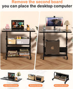 QZMDSM Portable Rolling Desk on Wheels