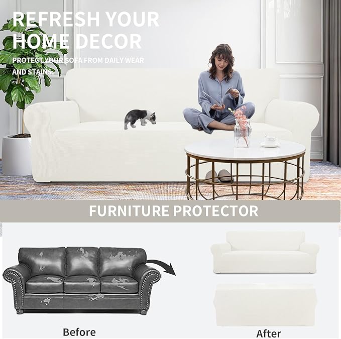 Easy-Going Stretch Sofa Slipcover 1-Piece Sofa Cover Furniture Protector Couch - Image 4