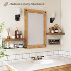 QEEIG ‎Bathroom Shelves with Decor Sign (Brown, 15.7")