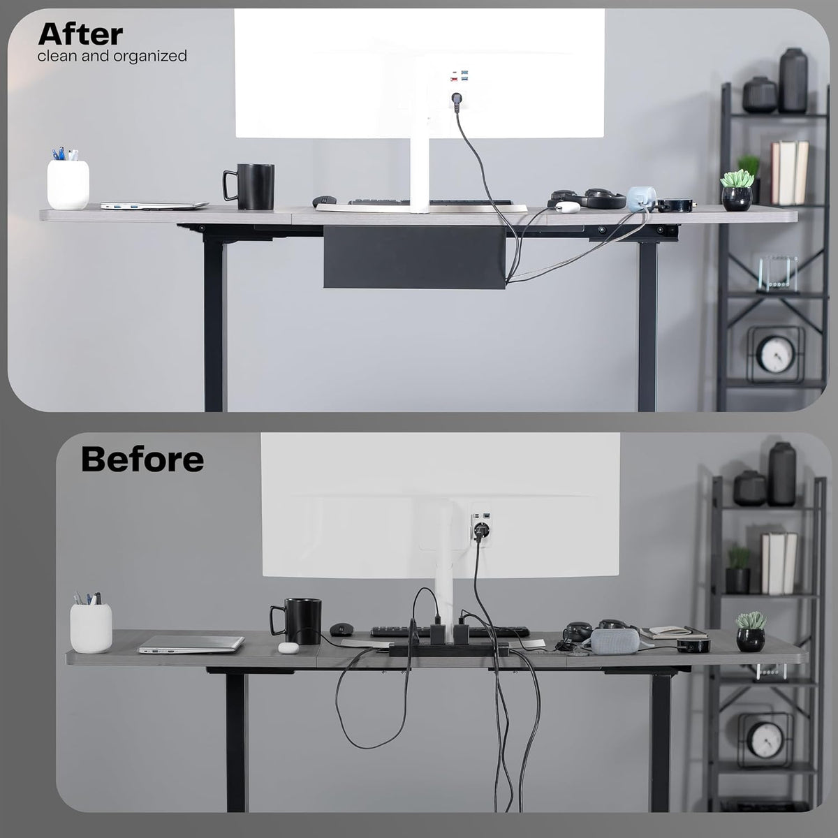 VIVO Extra Deep Under Desk Cable Management Tray, 16.5", Holds 11 lbs