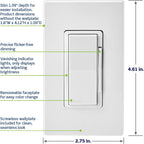 Leviton Decora Smart Dimmer Switch, Wi-Fi, D36HD-1RW, White