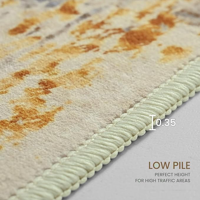 Entrance Rugs Indoor 2x3 Beige Entry Rug Washable Abstract Small Area Rug - Image 9