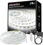 dalattin White LED Strip Lights, 20ft Dimmable Super Bright 24V Led Tape Light 6500K 360 LEDs Lights for Bedrooms, Mirror, Kitchen, Home Decoration Daylight White