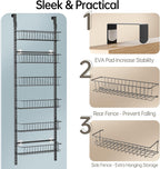 Delamu Adjustable Cabinet Door Organizer, 6 Tier Hanging Spice Rack