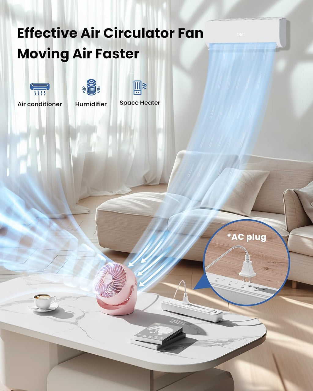 Gaiatop Desk Fan, 5-Inch Portable Electric Table Desktop Air Circulator Fan