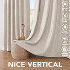 H.VERSAILTEX Primitive Linen Curtains 100% Blackout Curtain Drapes Burlap - Image 7