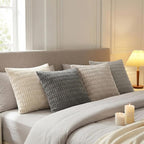 Fancy Homi Set of 4 Grey and White Boho Decorative Throw Pillow Covers 22x22 - Image 2