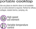 Salton Single Stainless Steel Coil Portable Electric Cooktop, 1.36 kg