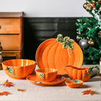 Fall Pumpkin Ceramic Side Dishes Small Ramekins, DippingBowls, Set of 4