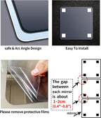 Kids Safety Unbreakable Mirror,Acrylic Shatterproof Mirrors Full Length,12"x12"x4 Pack,Children Non Glass Stick on Mirror,Gym Mirror for Home Workout,Bedroom Body Mirrors Wall Dormitory
