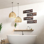 Jetec 4 Pieces Farmhouse Bathroom Decor Wall Art Soak Relax Unwind Breathe Wooden Signs with Arrow Rustic Vintage Country Bathroom Decor for Home Laundry Room(Brown)
