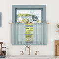LAMIT Window Linen Curtains 24 Inch Length, Semi Sheer Light Filtering Window by LAMIT