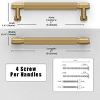 2 Pack Champagne Bronze Knurled Cabinet Pulls 5 Inch(128mm) Kitchen Cabinet Handles Cabinet Hardware Drawer Pulls