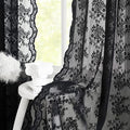 YJ YANJUN Vintage Lace Curtains 63 Inch Length-Victorian Floral Pattern Black by YJYANJUN