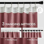 MIULEE Dusty Rose Back Tab Blackout Curtain 96 Inch Long 2 Panels Set - Image 3