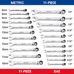 DURATECH 22-Piece Ratcheting Wrench Set, Combination Wrench Set, Metric&SAE