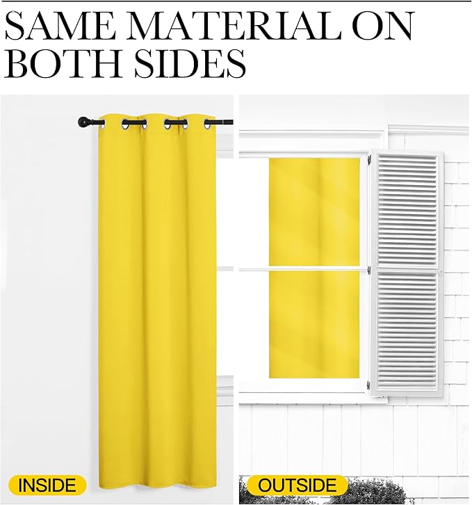 NICETOWN Bright Yellow Nursery Essential Thermal Insulated Solid Grommet Top - Image 6