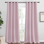 NICETOWN Baby Pink Blackout Curtains 90 inches Length by NICETOWN