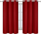 LEMOMO Red Blackout Curtains 42 x 54 Inch Length Set of 2 Panels Grommet - Image 2