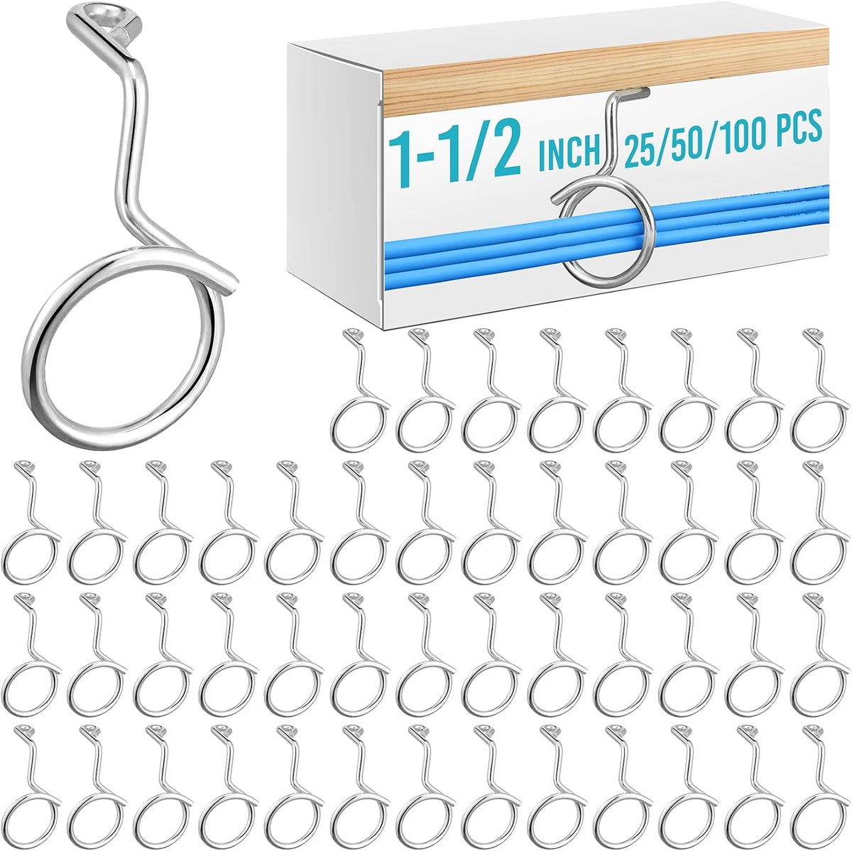 Blulu 25 Pcs Bridle Rings, 2 Inch Low Voltage Wire Cable Rings