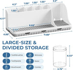 Bathroom Counter Organizers and Storage with 3 PCS Qtip Holder (White)