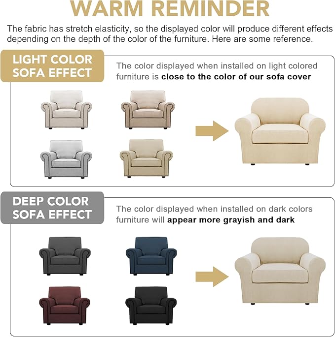 H.VERSAILTEX 2 Piece Couch Cover Stretch Stylish Chair Cover Furniture - Image 4