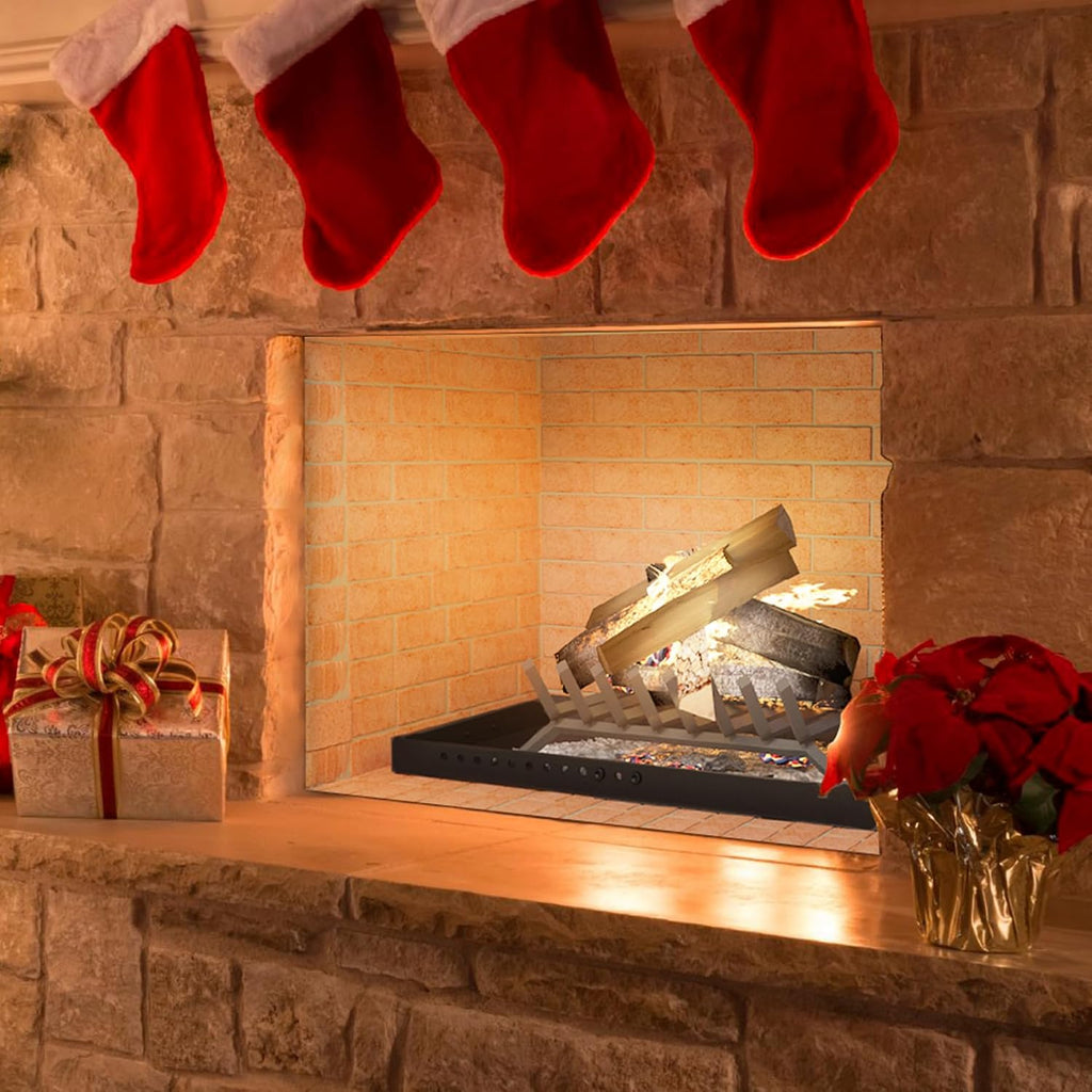 Fireplace Tray,Rectangle Fireplace Pan Extend Up to 31'' Length,Adjustable Ash Pan with Handles for Fireplace Grate Ash Collection,13'' Front to Back,Include a Cleaning Brush