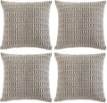 Fancy Homi 4 Packs Grey Decorative Throw Pillow Covers 24x24 Inch by Fancy+Homi