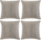 Fancy Homi 4 Packs Grey Decorative Throw Pillow Covers 24x24 Inch by Fancy+Homi