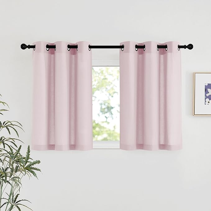 NICETOWN Blush Pink Linen Curtains by NICETOWN