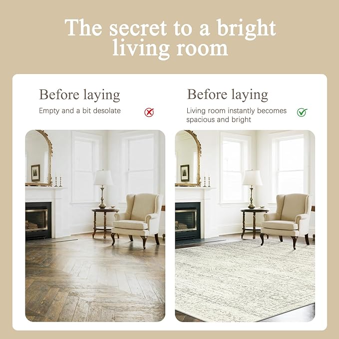 Washable Rugs 8x10 Area Rugs for Living Room, Dining Room- Large Ultra Soft - Image 3
