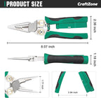 8‑in‑1 Wire Stripper Pliers, Non‑Contact Voltage Tester, Green‑Black