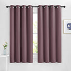NICETOWN Dry Rose Bedroom Curtains 63 inch Length 2 Panels Set, Solid Thermal by NICETOWN