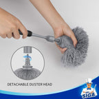 MR.SIGA Microfiber Delicate Duster with Non Slip Handle, Gray & Black