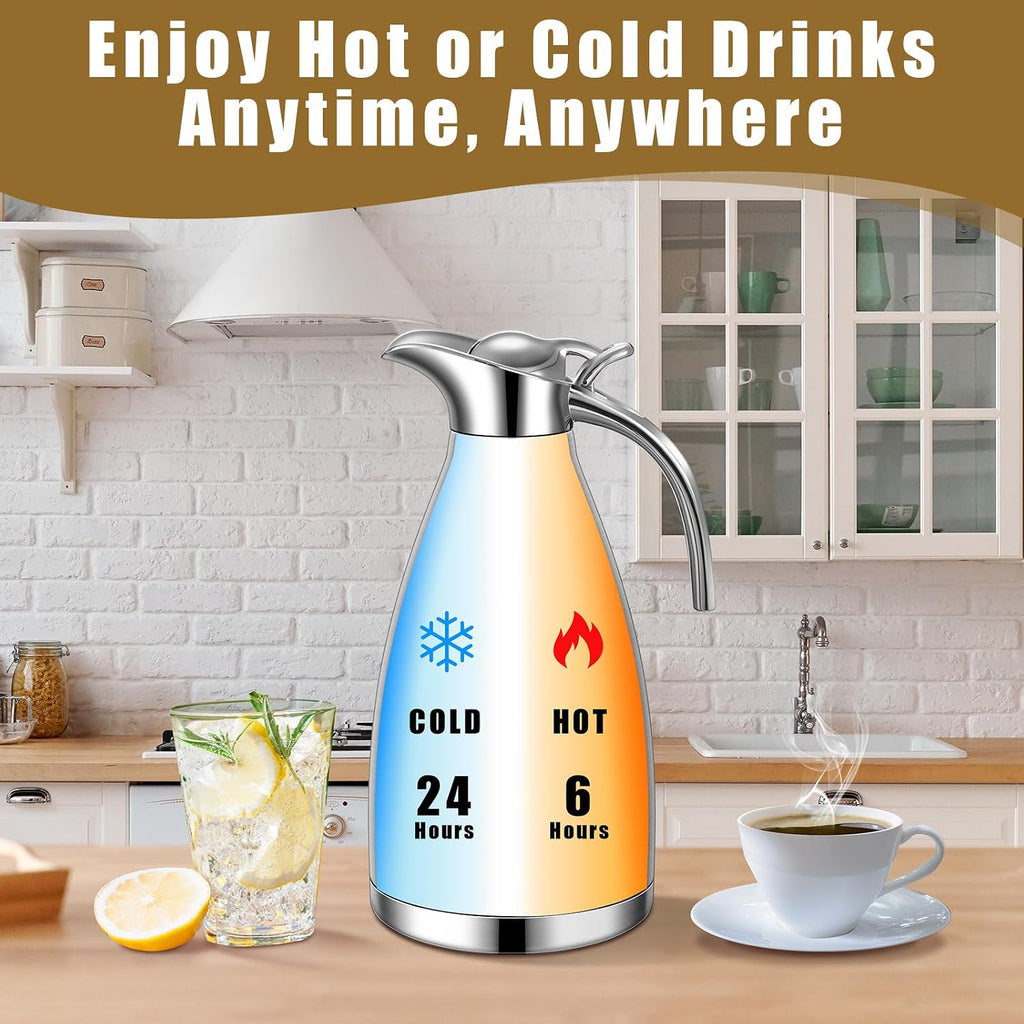 Uiifan 2 Pcs 68oz Thermal Coffee Carafe for Keeping Hot/Cold