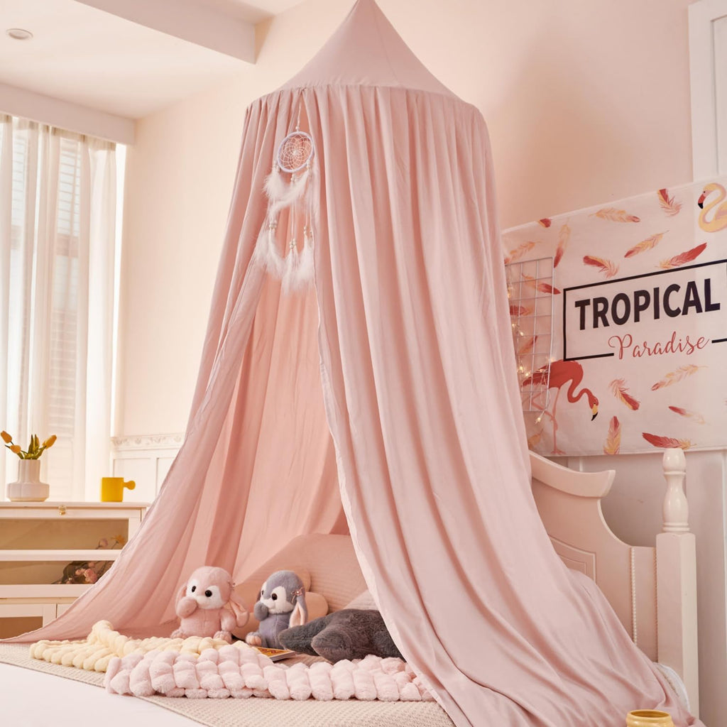 Princess Decor Canopy for Kids Bed, Soft and Durable Bed Canopy for Girls Room Tent Canopy Dreamy Mosquito Net Bedding, Children Reading Nook Canopies Indoor