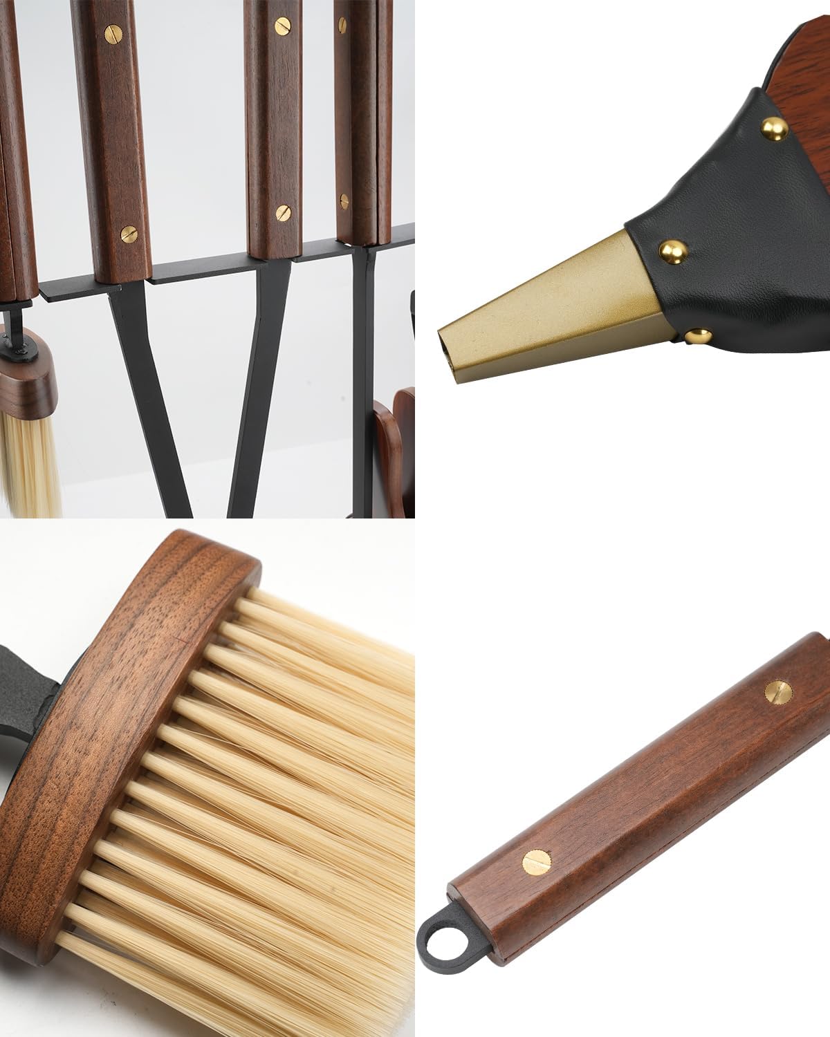 Heavy Duty 6 pcs Fireplace Tool Set - Hearth Accessories for Indoor Outdoor