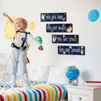 Yookeer 4 Pcs Space Room Decor for Kids Boys Outer Space Wall Art Decor