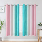 Estelar Textiler Pink and Teal Blackout Curtains - Image 2
