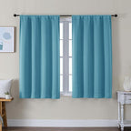 Simplebrand Ava Turquoise Short Blackout Curtains by Simplebrand