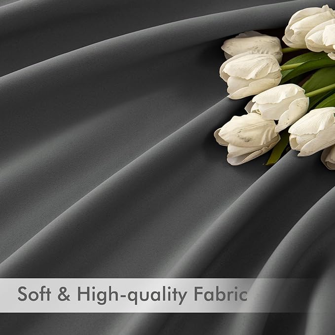 MIULEE Grey Back Tab Blackout Curtains 72 Inch Length 2 Panels Set - Image 6