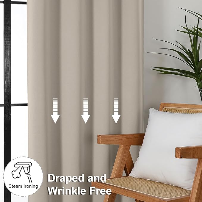 Simplebrand Ava Stone Blackout Curtains - Image 6