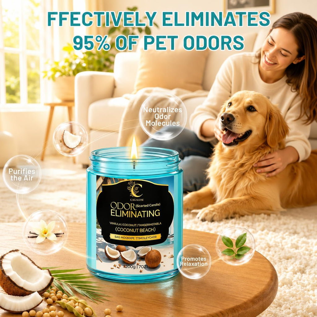 C
CACALOM
Odor
Eliminating
Candle,
Home
Scented
Candles,
Coconut
Beach,
7oz