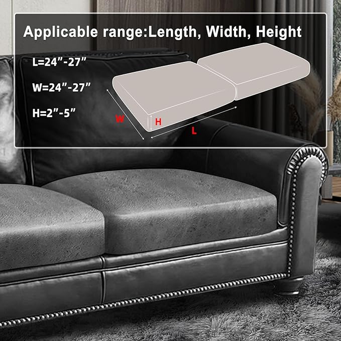 Leather Look Couch Cushion Covers Sofa Seat Slipcovers Sets Couches Furniture - Image 3