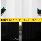 NICETOWN 100% Absolutely Blackout Linen Curtains - Image 4